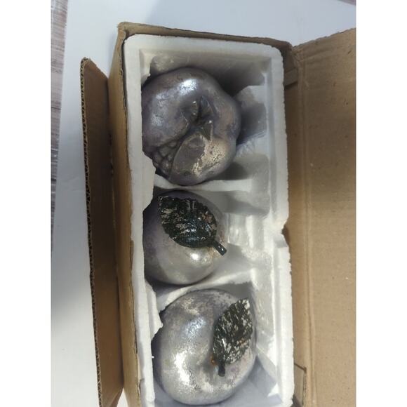 Artificial Faux Lavender And Silver Terracotta Fruit Set Of 3 - Picture 8 of 8